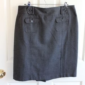 Ann Taylor dark gray knee length pencil skirt